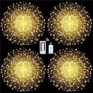 4 Pcs 225Led Lights Battery Operated Fairy Lights Copper Wire with Remote